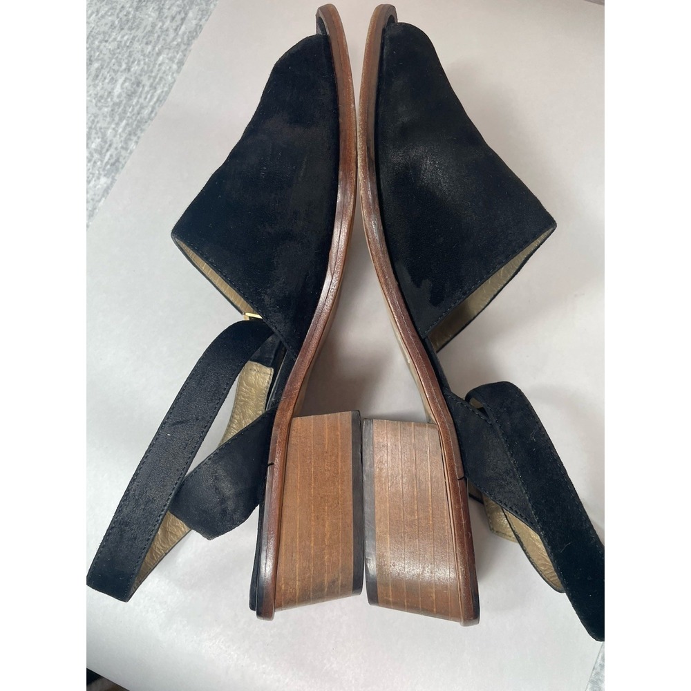 Vintage Classiques Entier Italy Black Leather Block Heel‎ Sandals 7N - Picture 9 of 10